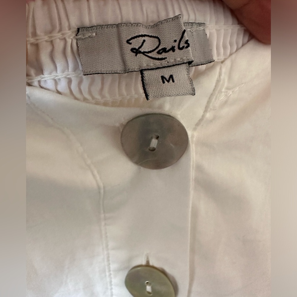 New Rails Violet White Cotton Shell Button Should… - image 6